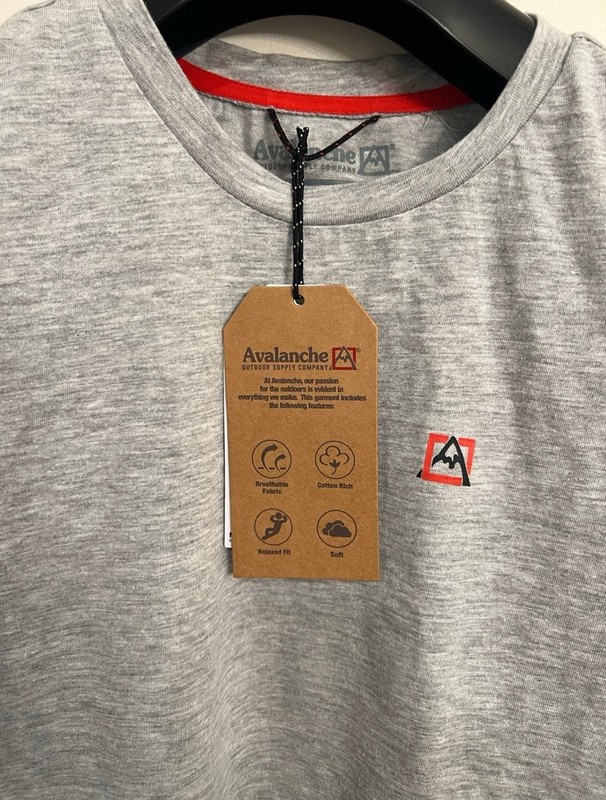 Avalanche Gray Short Sleeve Performance T-Shirt Men’s Size S Athletic Fit gallery