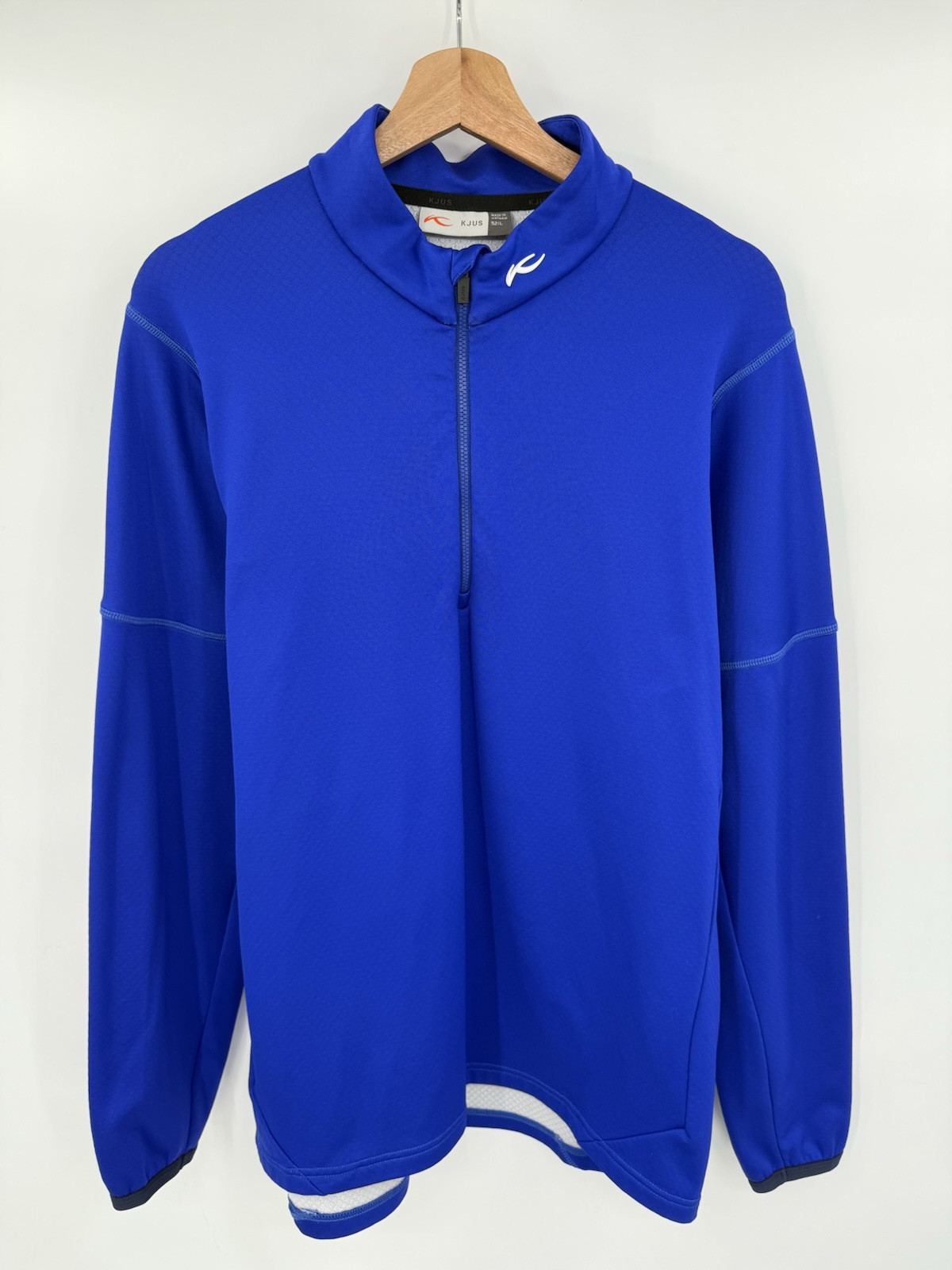 Kjus Diamond Fleece Half Zip Performance Golf Royal Blue Stretch Mens Large gallery