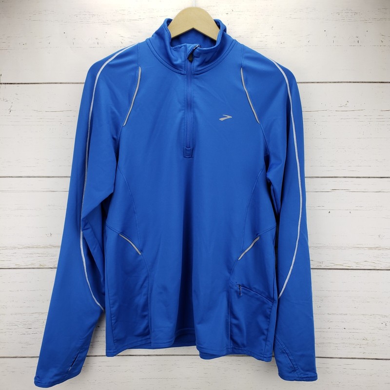 Brooks Quarter Zip Sweatshirt Pour It on Running Thumb Holes Men's Size Small gallery