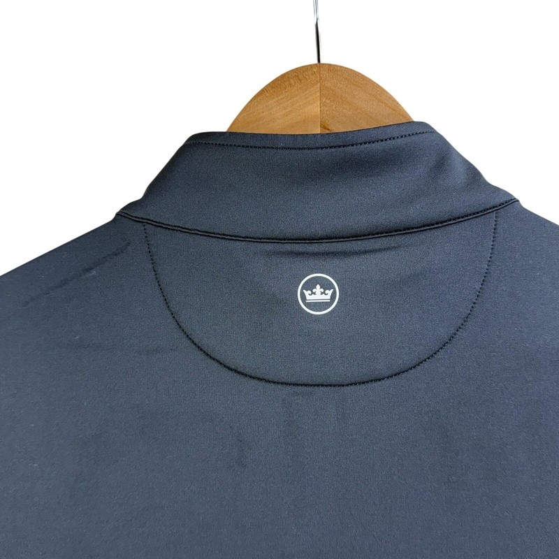 Peter Millar Pullover Vest Men Large Black Crown Sport 1/4 Zip Golf Stretch POI gallery