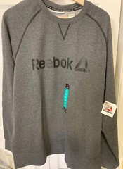 New Reebok Mens Sz XL Cruise Control Crew Sweatshirt Gray NWT