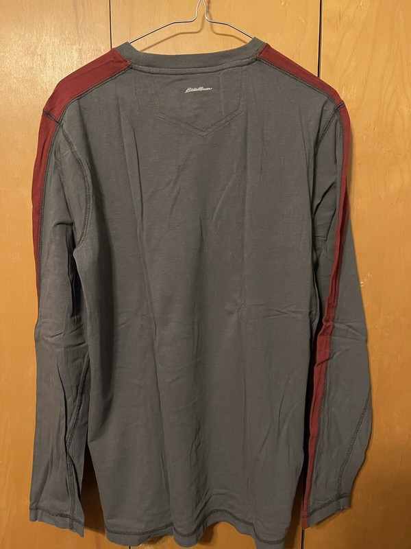 EDDIE BAUER TRAVEX LOOKOUT SPORT ACTIVEWEAR LONG SLEEVE GRAY STRIPED SHIRT SMALL gallery