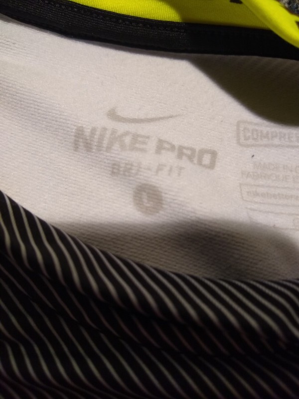 NIKE Men's Pro Hyperwarm Dri-Fit Long Sleeve Compression Shirt Neon Large Top gallery