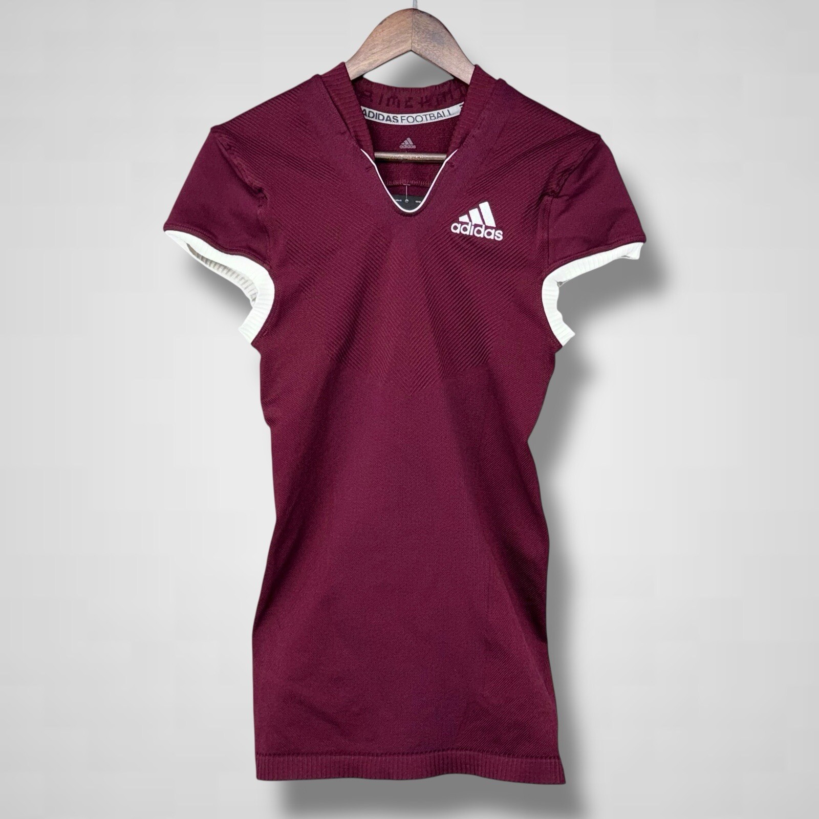 Adidas Football Jersey Mens Large Maroon White Prime Knit A1 Sports NWT NEW gallery