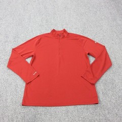 Eastern Mountain Sports Pullover Mens Large Red Techwick 1/4 Zip Long Sleeve
