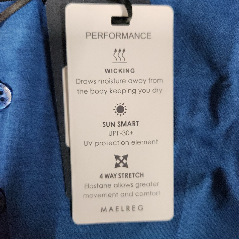 Maelreg Performance Polo Shirt Athletic Men’S Xl Upf 30+ Blue Wicking 147 gallery