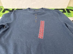 Blue Indigo 3 button Thermal Henley Men’s Long Sleeve XL Blue, New