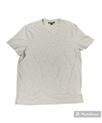 Michael Kors Shirt Adult Large Gray V Neck MK Logo Short Sleeve Classic Mens