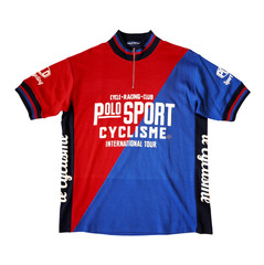 NWOT Polo Sport Ralph Lauren Cyclisme Cycling Jersey Mens Large Blue Red 1/4 Zip
