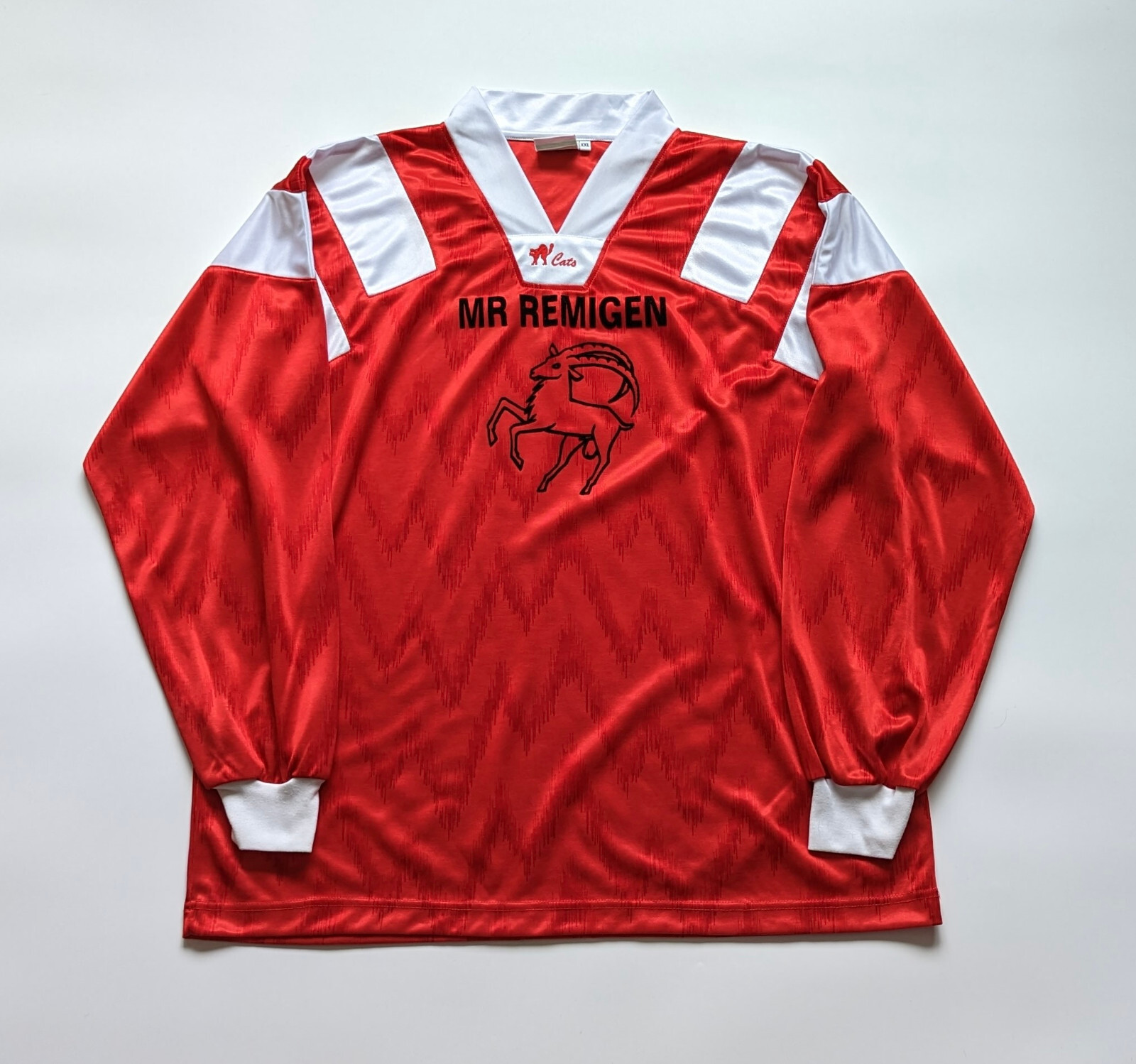 Vintage CATS Sportswear Mr Remigen Long Sleve Jersey Red Shirt Size XXL gallery