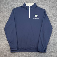 Peter Millar Perth Quarter Zip Pullover Mens Large Navy Golf Stretch ME0EK40