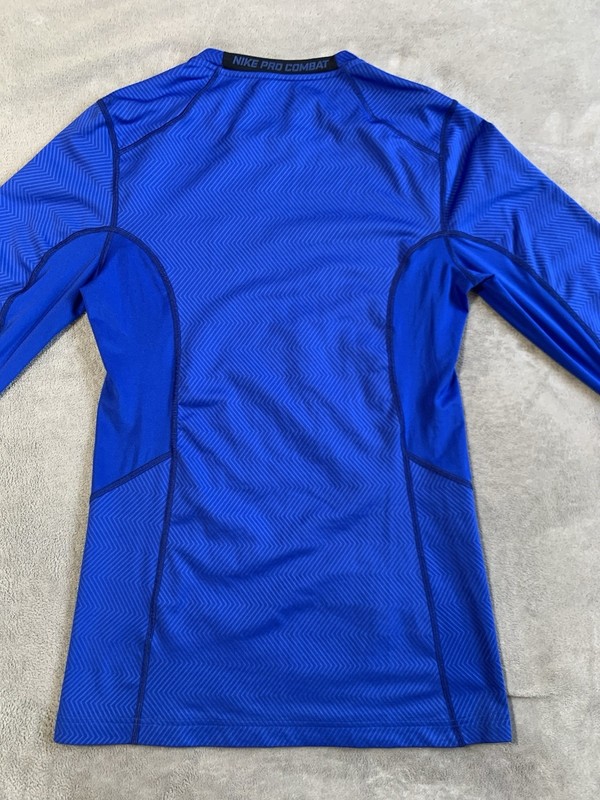 Nike Pro Combat Hyperwarm Lite Mens Small Fitted Blue Crew Neck Long Sleeve gallery