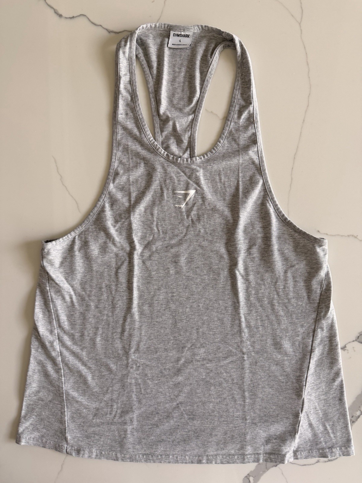 Gymshark Gray Racerback Stringer Tank Top Men’s Large Athletic Gym Shirt gallery