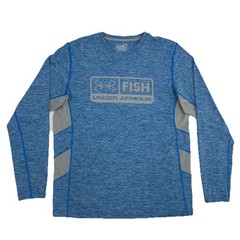 Under Armour Shirt Men’s L Blue Long Sleeve HeatGear Loose UA Fishing Boating