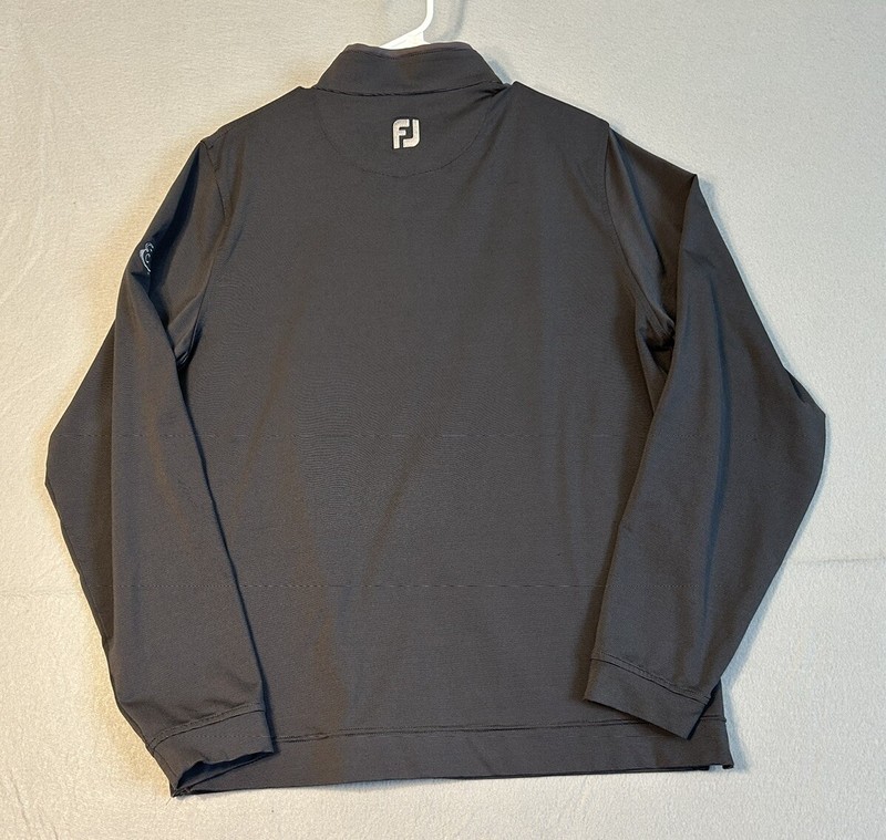 FJ FootJoy Performance Woven Stretch 1/2 Zip Gray Pullover Mens M Has Sleeve LOg gallery