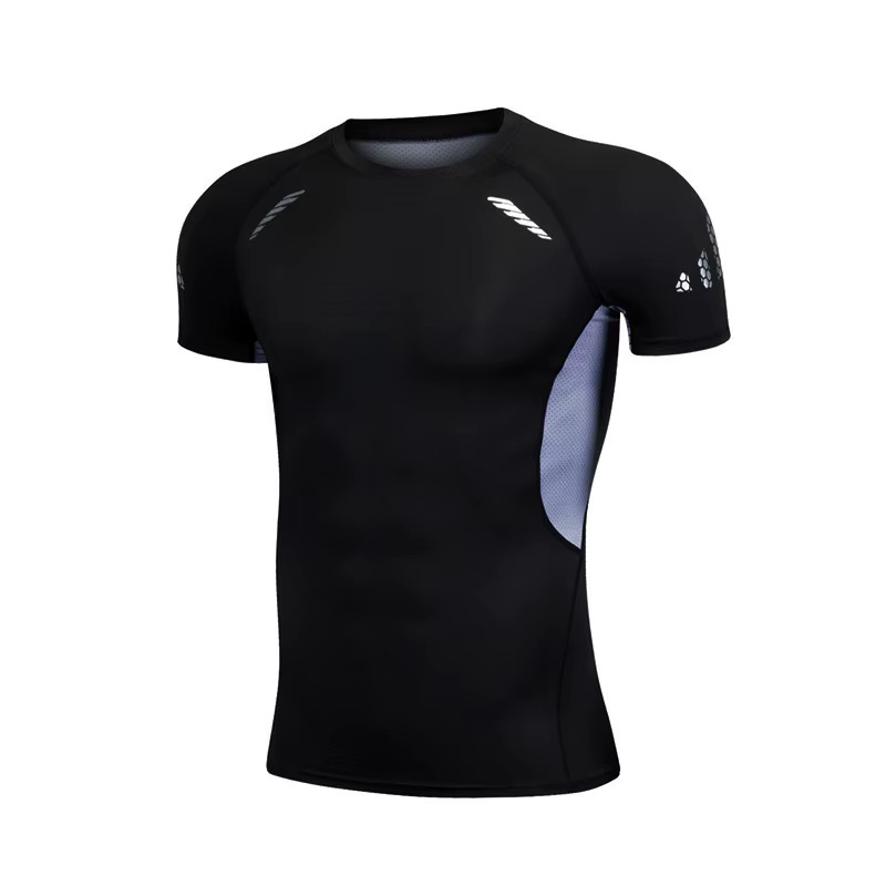 Men Compression Running T Shirt Short Sleeve Gym Fitness Athletic Sport Top Gift gallery