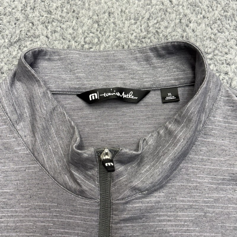 Travis Mathew Crestview 1/4 Zip Pullover Mens XL Gray Wicking Stretch Golf gallery