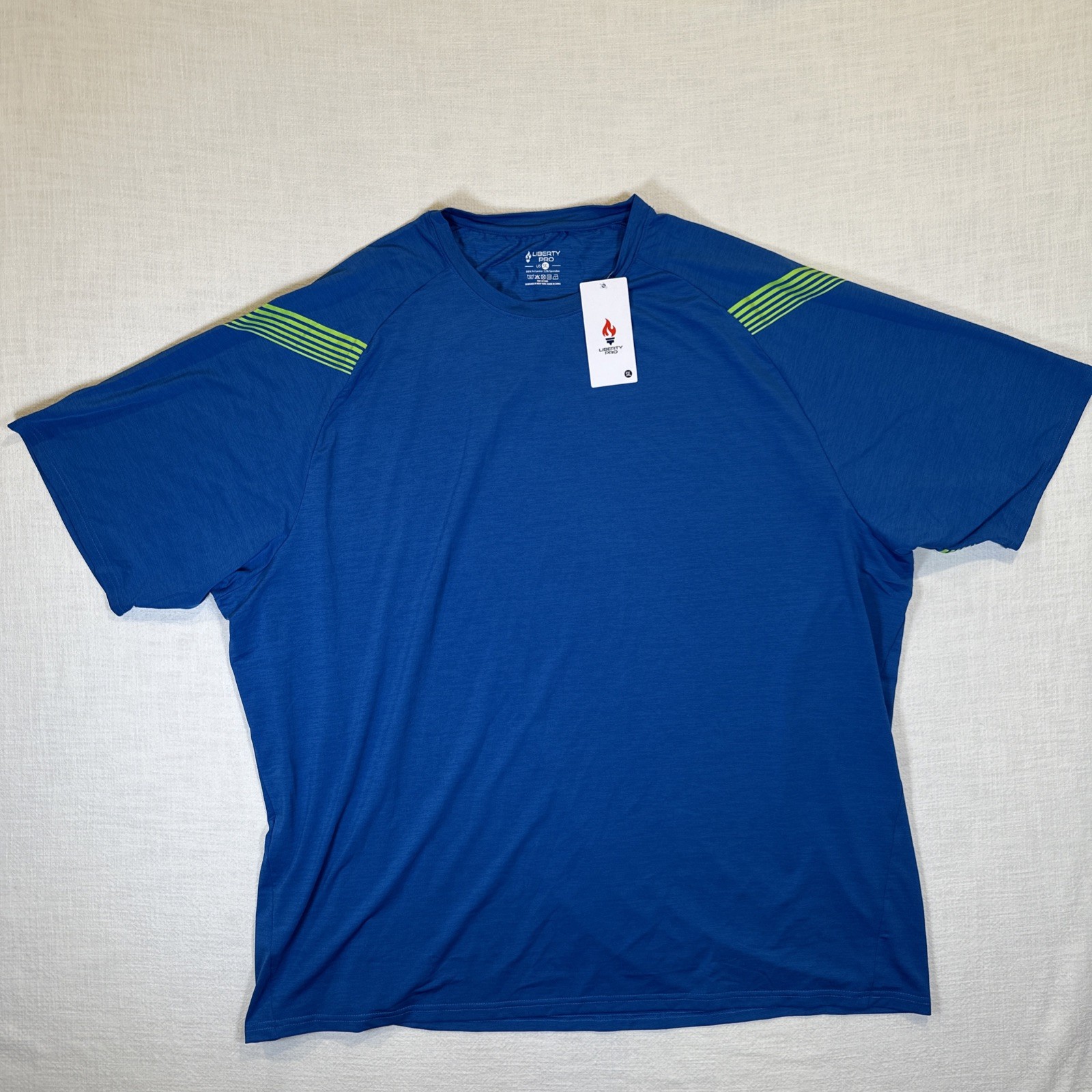 Liberty Pro Shirt Mens 5XL Athletic Performance Short Sleeve Stretch Blue Green gallery