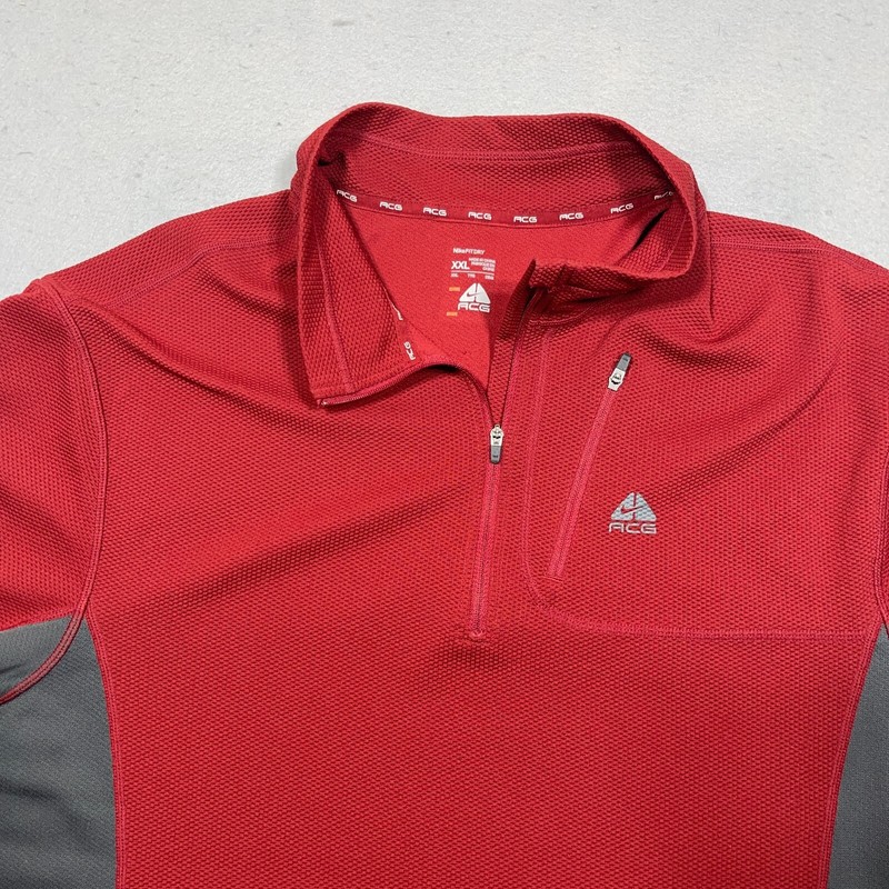 Vintage Nike ACG Jacket Youth XXL 1/4 Zip Pullover Fleece Lightweight Red gallery