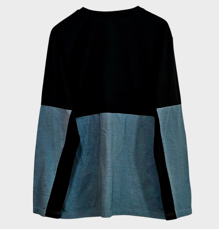 adidas Mens Athlete ID Long Sleeve Training Shirt XL Black Teal Colorblock AY630 gallery