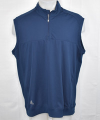 adidas GOLF XL Men’s Sleeveless Poly Spandex 1/4 Zip Pullover Vest Navy