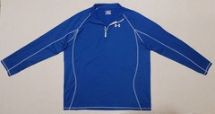 Mens Under Armour Loose Cold Gear Blue Light Fleece Quarter Zip Pullover 2XL