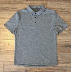 Lululemon Men’s Heather Gray SS Activewear Performance Pique Polo – M EUC