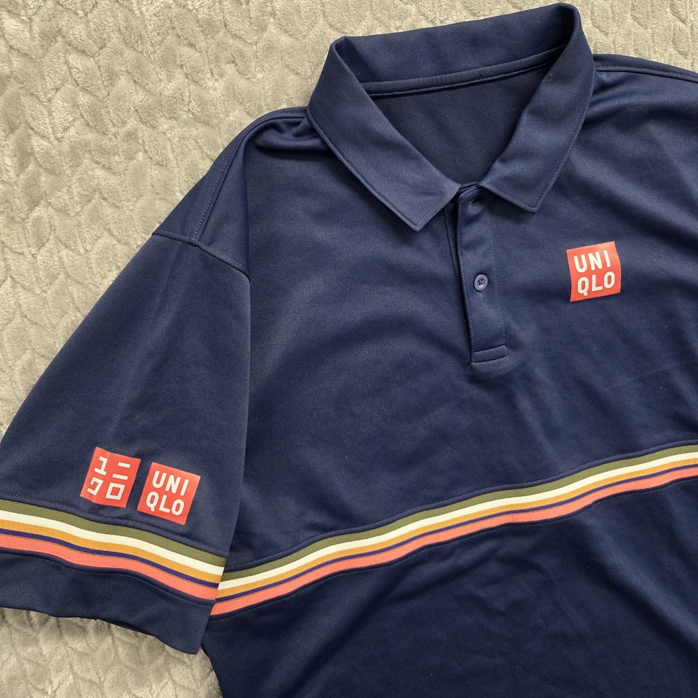 UNIQLO x Kei Nishikori Australian Open 2018 Polo Shirt size Medium Tennis Preppy