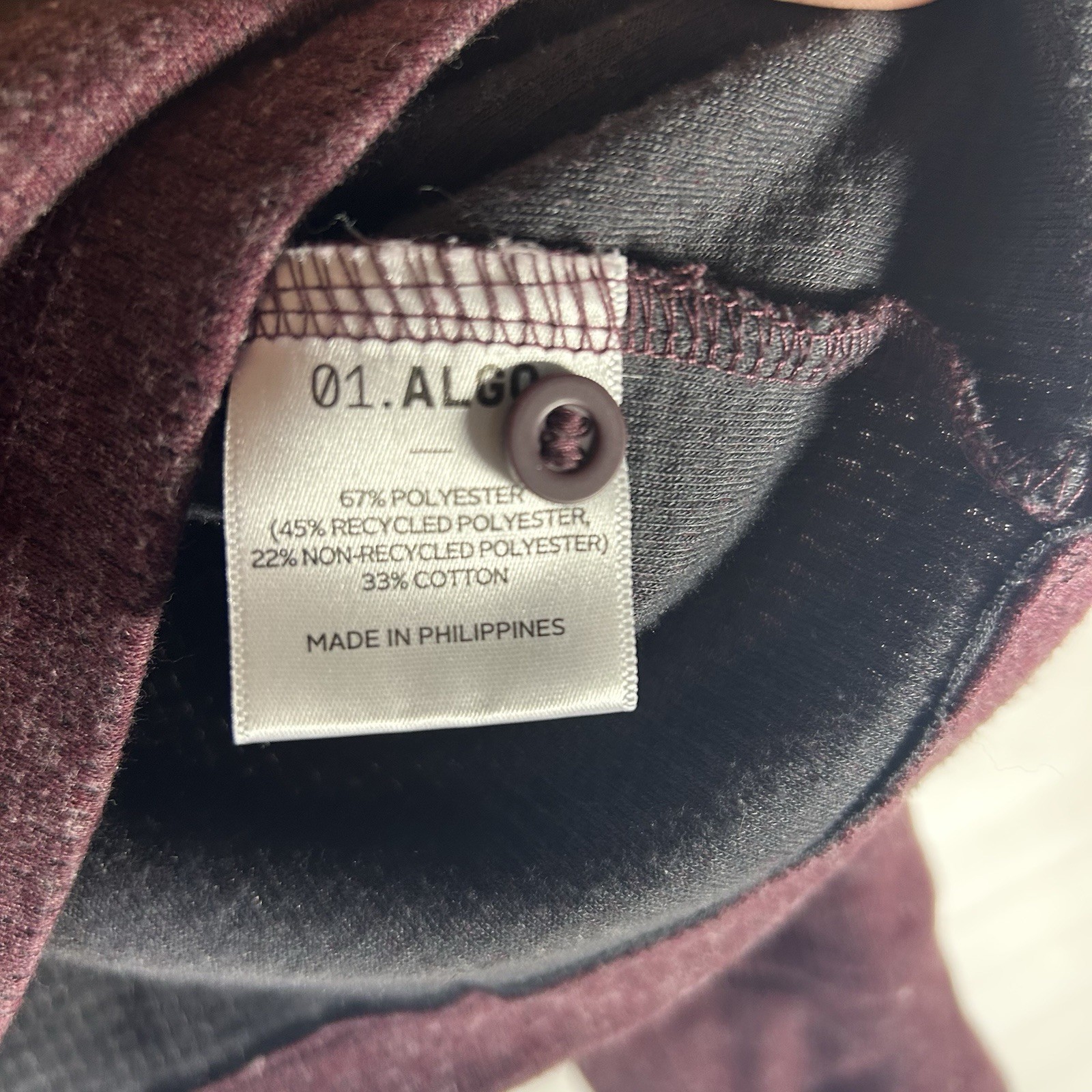 01.Algo Performance Large Moisture Wicking Quick Dry Outdoorsy Burgundy Henley gallery