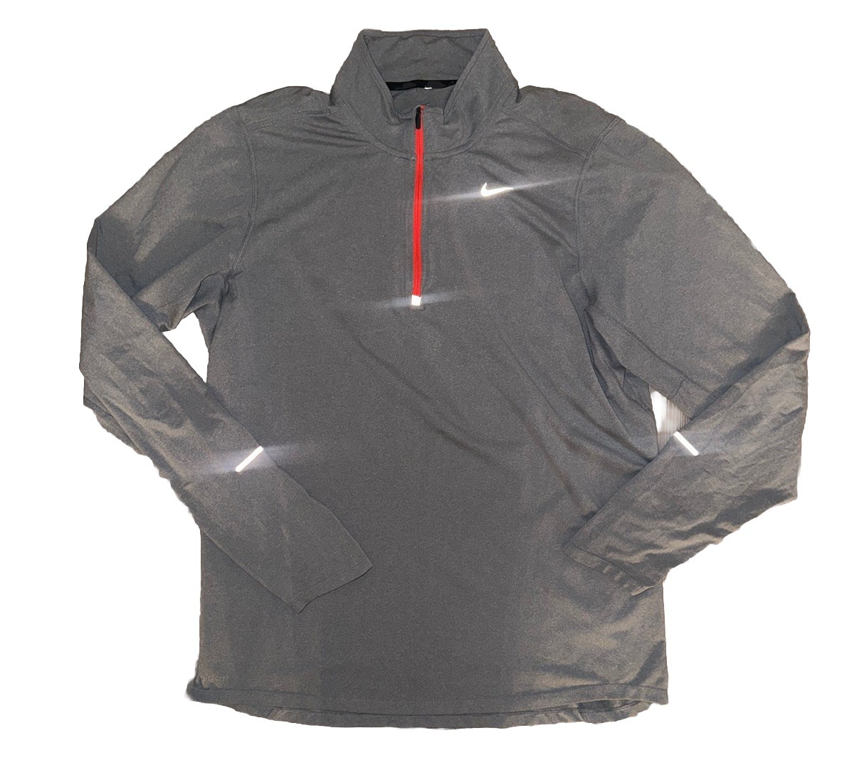 Nike Pullover Mens Large Dri-FIT Half Zip Running Athletic Reflective Thumbholes gallery