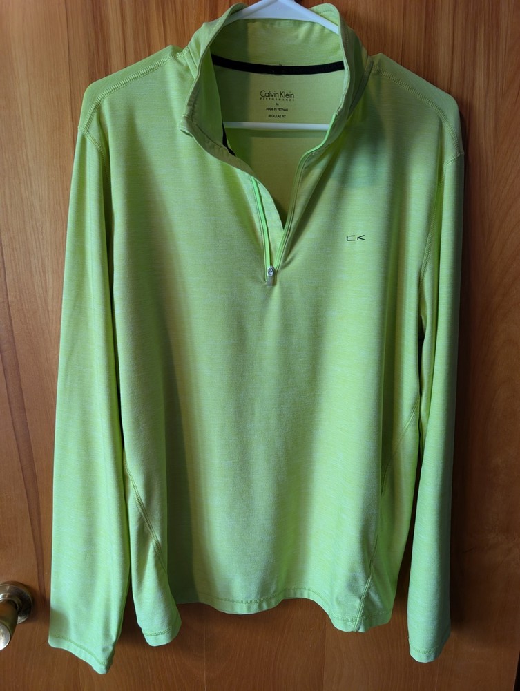 CALVIN KLEIN Performance Quarter Zip Long Sleeve Yellow Size Meduim