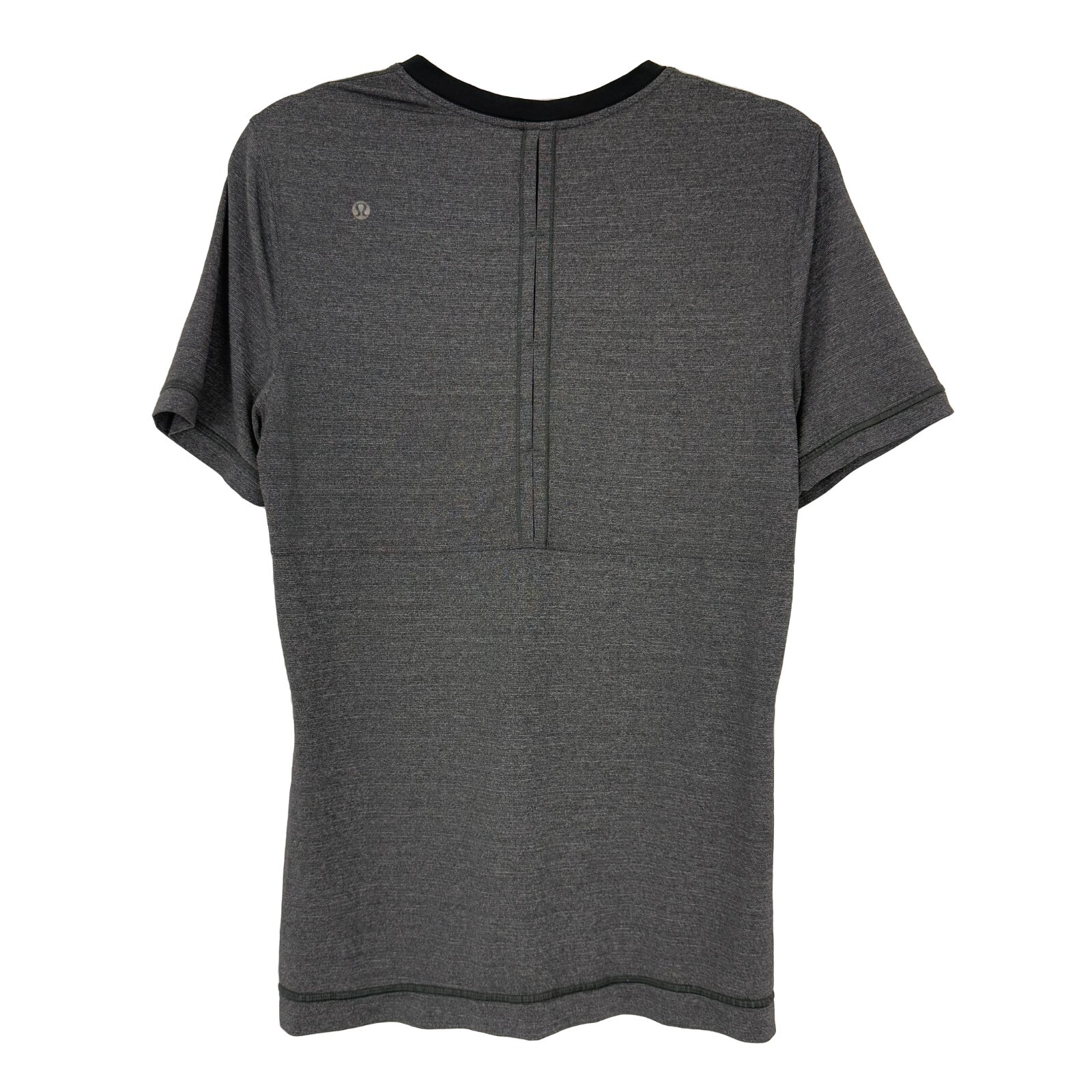 LULULEMON Men's Precise Tee M Slim Fit Silverescent Black/Gray EUC B14 gallery