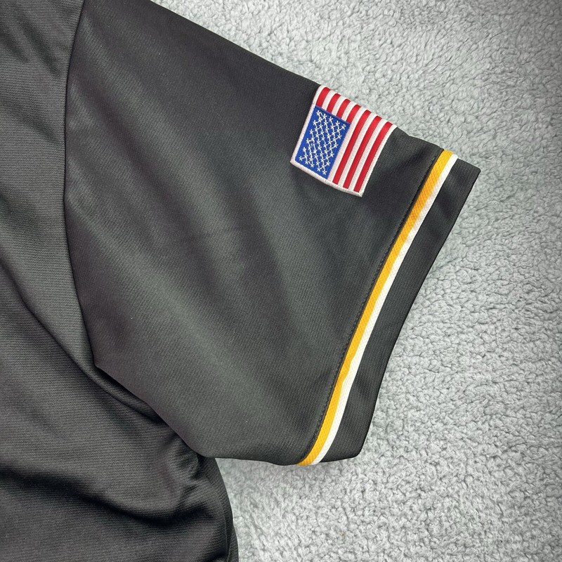 JWM Wholesale Inc US Army Baseball Jersey Hooah Flag Patch Black Yellow XL gallery