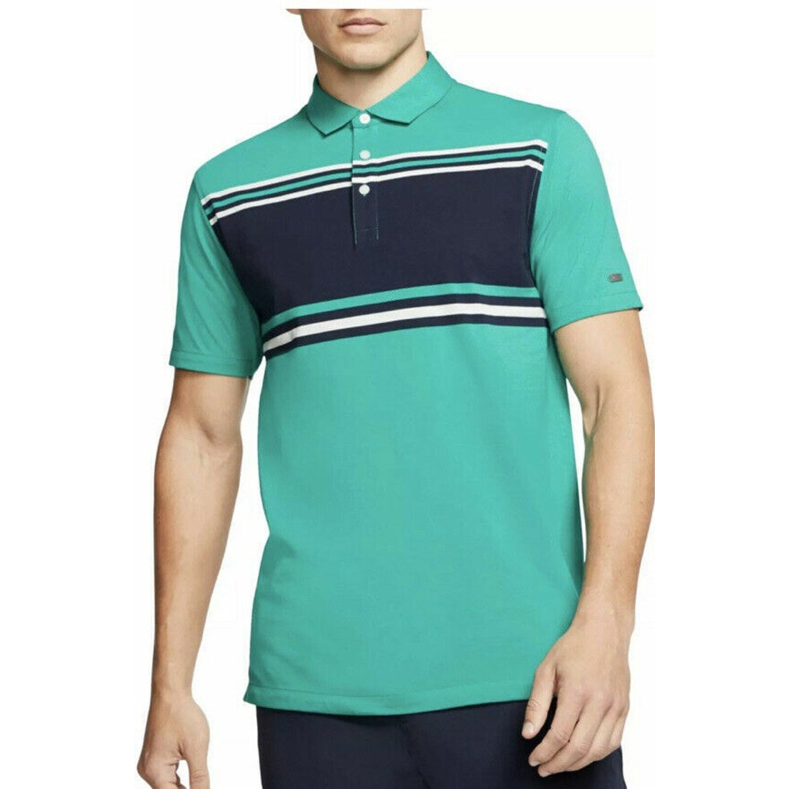 Nike Dri-Fit Player Striped Player Golf Polo BV0470 370 Mens Size L $85 gallery