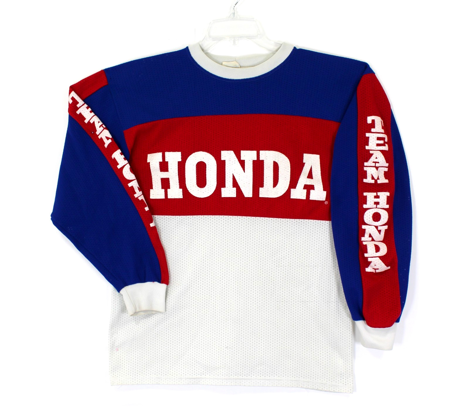 Vintage Honda Motocross Jersey Team Honda MX Racing Red White Blue Mens M gallery