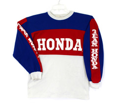 Vintage Honda Motocross Jersey Team Honda MX Racing Red White Blue Mens M