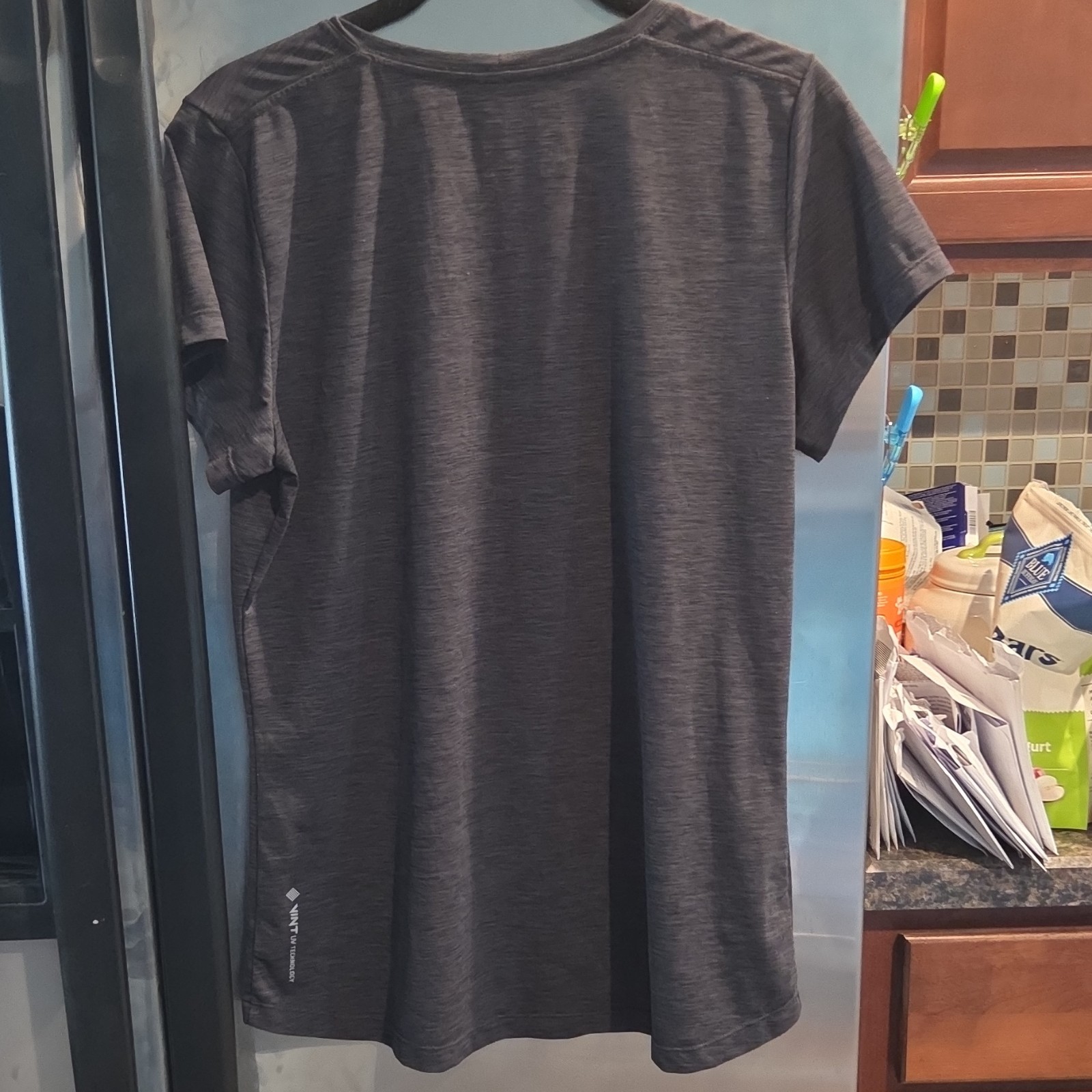 Anetik UPF 30+ Performance T-Shirt Heathered Gray Logo Crew Neck Short Sleeve M gallery