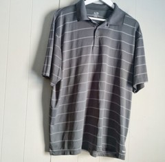 C9 by CHAMPION Duo Dry Striped Gray & White Polo Shirt Size XL