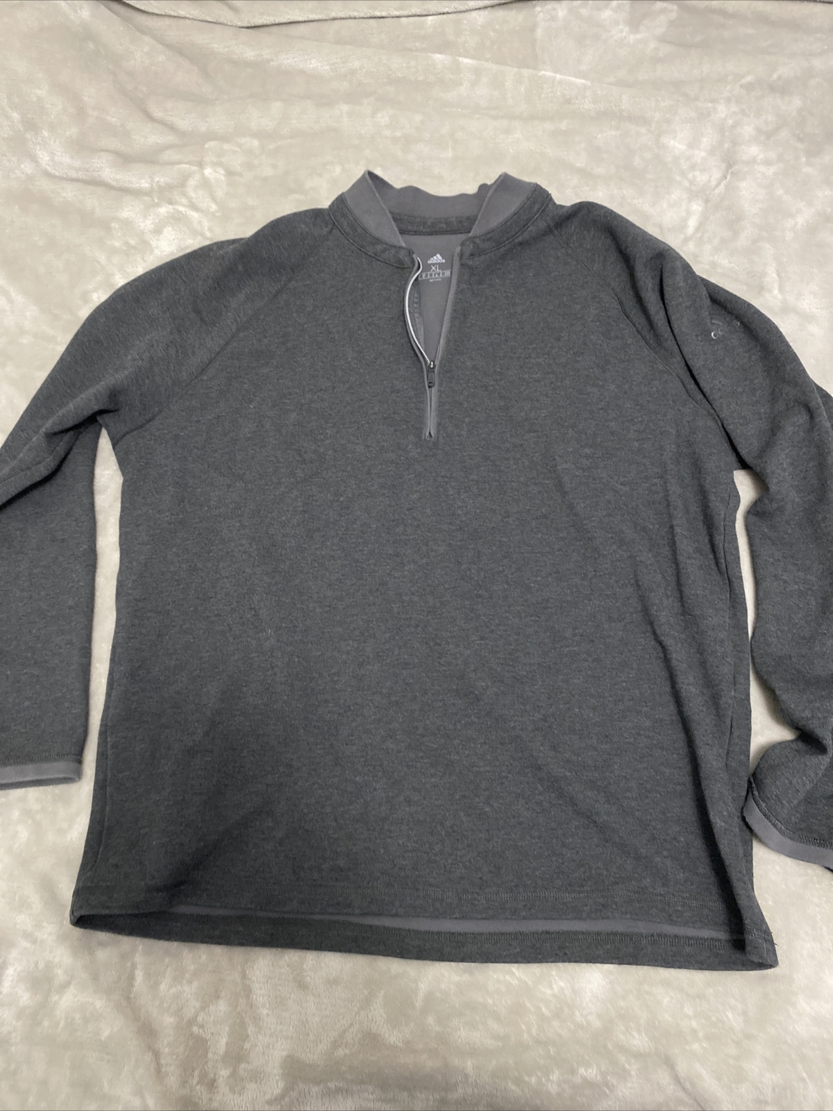 Adidas Golf Mens XL Gray Poly Fleece Zip Pullover Jacket Sports Athletic Active gallery