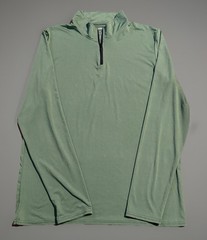 Real Essentials Men’s Quarter Zip Pullover Shirt Green Long Sleeve Athletic Sz M