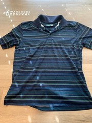 Ben Hogan Performance Striped Mens Golf Polo Shirt Peacoat Blue MEDIUM