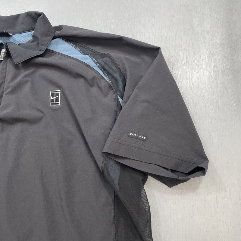 Vintage Nike Court Tennis Polo Shirt Men Large Agassi Challenge Cool Motion Zip gallery