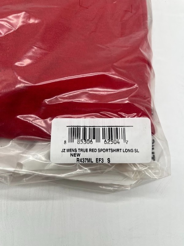 Jerzees Mens Spotshield Long Sleeve Jersey Polo Shirt 437ML True Red Size Small gallery