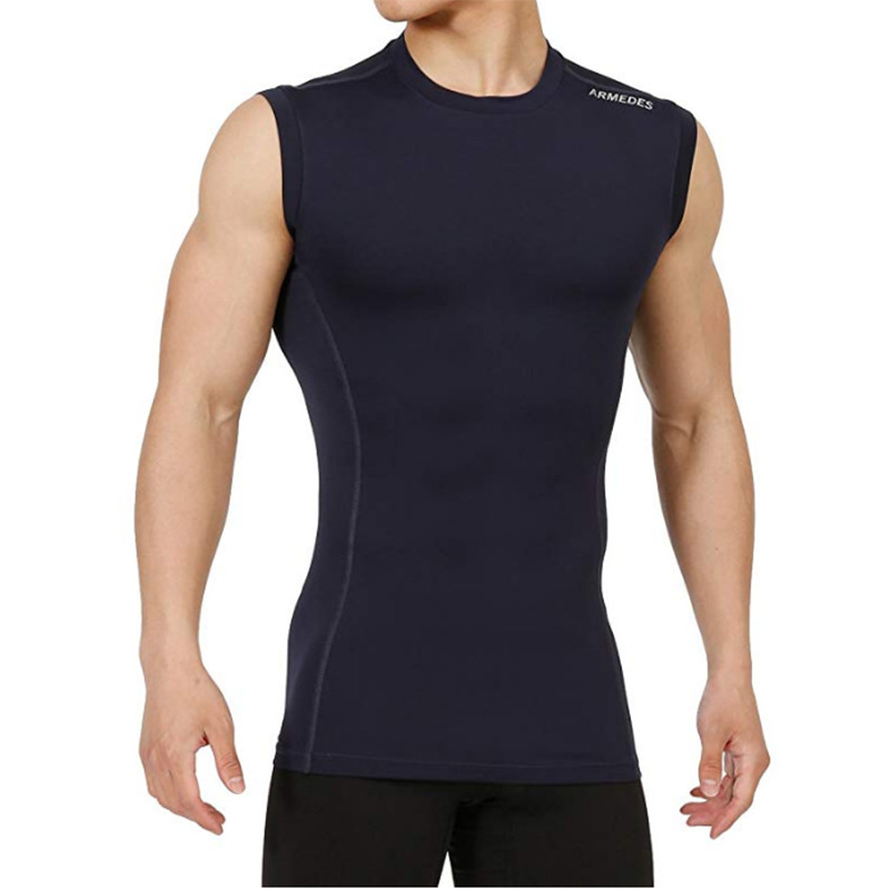 ARMEDES Mens Skin Tight Compression Baselayer Activewear Sleeveless Shirt PMR02 gallery