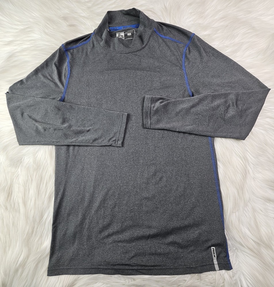 RBX mens X-Train Compression Long Sleeve Gray Activewear Shirt SZ(L)
