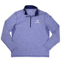 Greyson Guide Sport 1/4 Zip Shirt Mens sz M US Open Heathered Blue Vented LS EUC