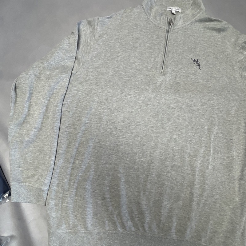 Peter Millar Men's Gray 1/4 Zip Pullover Performance Golf 2XL Hawks Ridge CC gallery