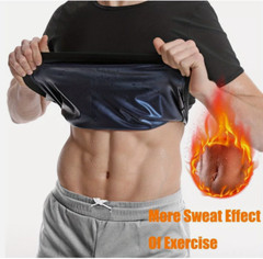 Sauna Shirt for Men, Short Sleeve Sauna Suit for Men, Sweat Body Shaper Sauna Ve