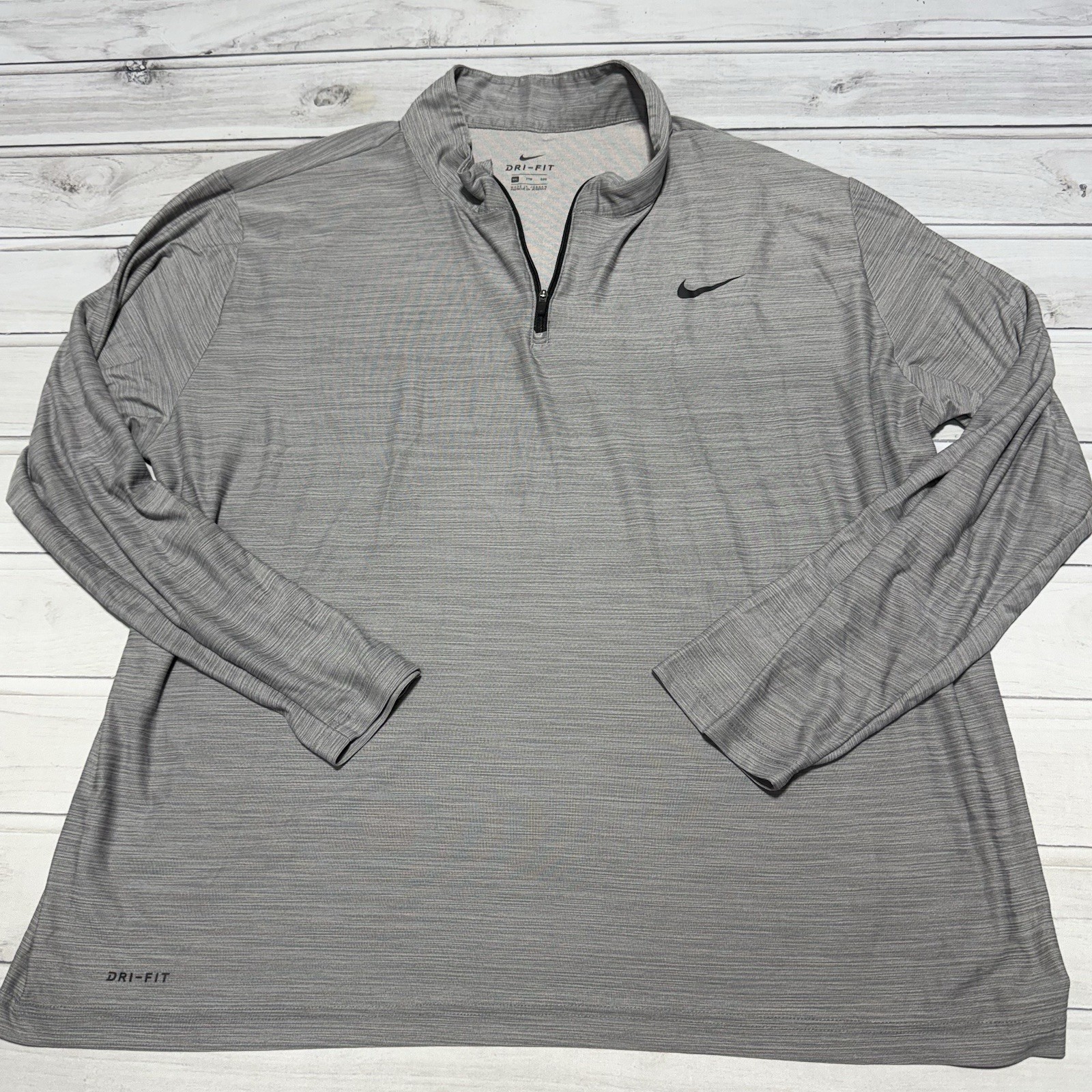 Nike 1/4 Zip Pullover Mens 2XL Gray Dri-FIT Long Sleeve Top 940177-027 gallery