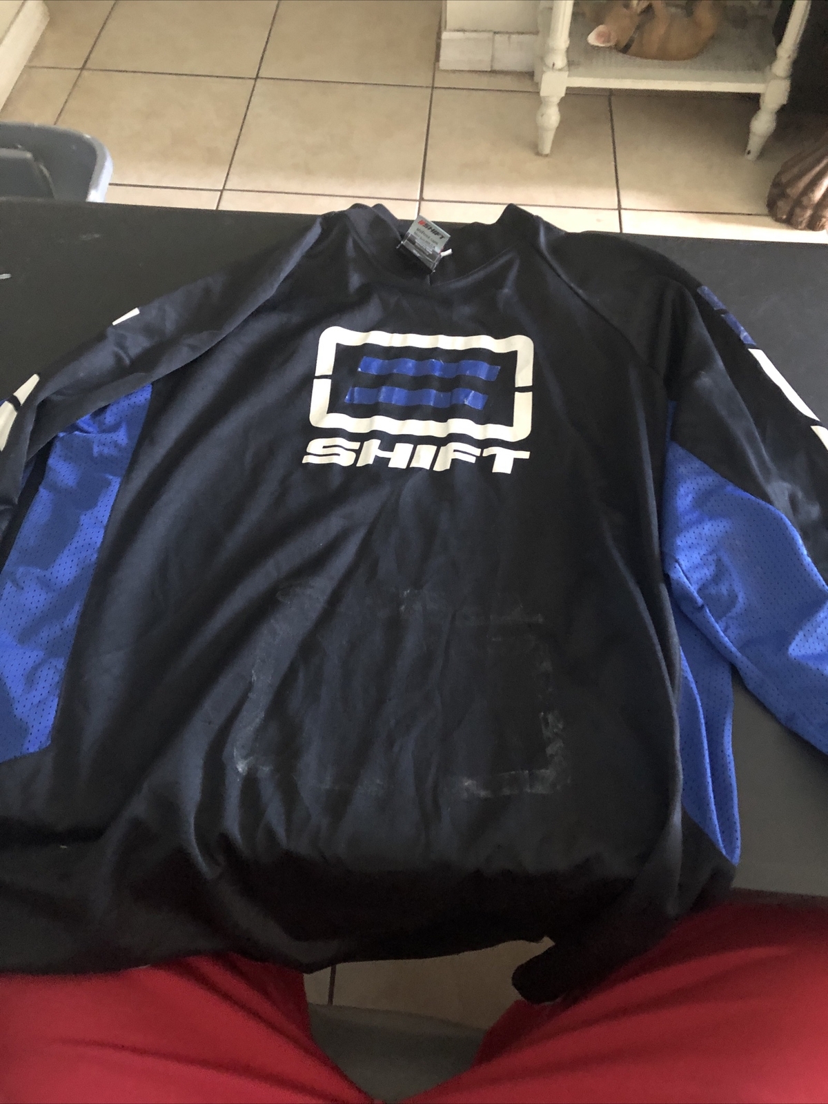 Black Label Shift Shirt Mens Xl Black Blue MX Jersey Polyester Motocross Bin11 gallery